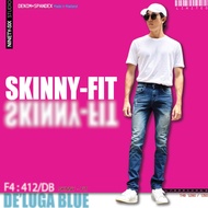 F4-412/DB Stretch Jeans Skinny Fit De Luca-Blue Color With A Skirt