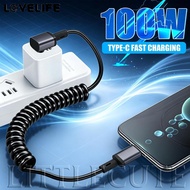 [AUTO&3C] 2-in-1 Fast Charge & Data Cable | 66/100W Type-C to USB | Retractable 25cm-1m | Thickened 