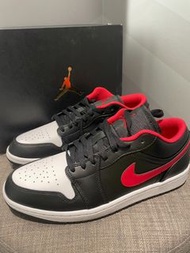 👑Jordan Air Jordan 1 Low 'whiite toe'小黑紅腳趾 復古運動鞋  黑白紅