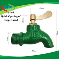 CJQ Faucet Green / Gold Wall mounted kitchen sink basin garden water tap outdoor faucet