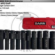 APR JAPAN Deep Impact Wrench 1/ 2inch 8mm to 24mm Hexagon Socket 10PCS AP53