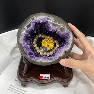 This Guarantee Beautiful Double Fortune Eye Helps You Find Calcite ESPA+2.82kg Uruguay Amethyst Cave Money Bag Geode Mini Geo