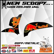 Striping Scoopy Fi-Stiker Lis Decal Motor Scoopy FI New RedBull