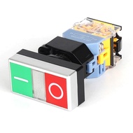 Công tắc nhấn đôi LA38-11DRG phi 22mm on-off có đèn led 24VDC 220VAC