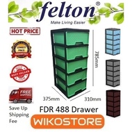 Fast Shipping 🔥🔥🔥  [ Wikostore website RM9.90 Shipping Only ]  Felton FDR488 Durable Drawer 5 Tiers (12"W x 15"D x 31"H