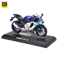 CCA 1:12 Yamaha YZF-R1ที่มีฐานอัลลอยโมเดลรถมอเตอร์ไซค์ตายแบบหล่อให้เป็นของขวัญเป็นของเล่นโมเดลรถมอเต