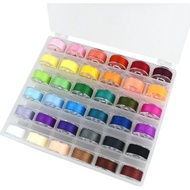 36 Keping Bobbin dan Benang Jahit Benang Bobbin Prawind dengan Sarung Plastik Penyimpanan Pelbagai W