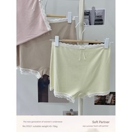 spandex shorts female boxer Secret lace stitching rib French boxer underwear women's 1 pants wear co