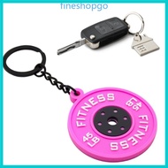 Fine Rubber Fitness Keychain Weightlifting Theme 45lb Engraved Plate Keyring Lightweigh Barbell Plat