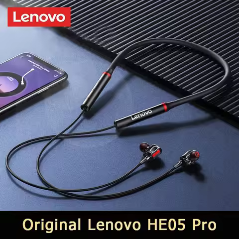 Original Lenovo HE05 Pro TWS Wireless Earphone Bluetooth 5.0 Sports Noise Canceling Neckband Headpho