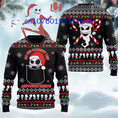 The Nightmare Before Christmas Jack Skellington Halloween Christmas 3D Sweater