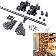 Retractable Rolling Ladder Hardware Library Sliding Ladder Hardware Kit, Mobile Ladder Track for Hom