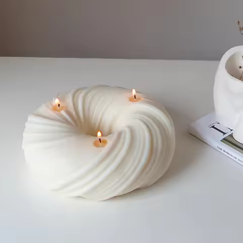 Donut Silicone Candle Mold Round Swirlcandle Candle Silicone Mold Donut Cake Baking Mould Handmade P