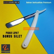 Razor Refill Folding Razor - Razor/Mustache & Beard Pebble Knife - Barbershop - BONUS Razor