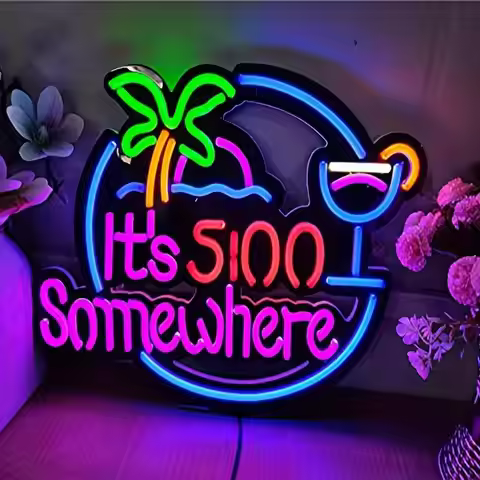 Its 5 00 O'clock Some Where Neon Sign USB Dimmable Neon Lights for Bar Beer Garage Hotel Pub Cafe We