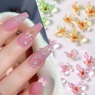 20pcs Ice Transparent Butterflies Nail Art Charms Butterflies Nail Decoration Accessories DIY Manicu