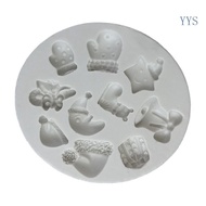 YYS Christmas Moon Bell 3D Shape Cake Silicone Mold Chocolate Fondant Polymer Mould