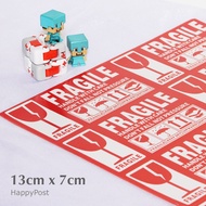 Ready Stock 100pcs Fragile Sticker Fragile Label Warning Label Courier Poslaju Sticker