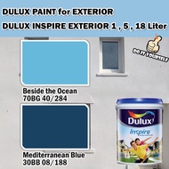 ICI DULUX INSPIRE EXTERIOR  PAINT COLLECTION 1 , 5 &amp; 18 Liter Beside the Ocean / Mediterranean Blue