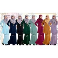 Kebaya Plain FELICIA 2.0 Kebaya Labuh Moden Maroon Dusty Purple Baju Kurung Moden Kebaya Plus Size K