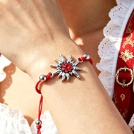 Bavaria Edelweiss Bracelet Hand-Braided Rope Adjustable Hand Rope Light Luxury High-End Beer Festiva