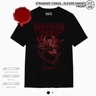 STRANGER THINGS 5 All CHARACTER ELEVEN ADULT Regular T-Shirt 24s Black