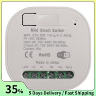 Tuya WIFI RF433 Receiver 16A WiFi Smart Wireless Switch 433MHz Remote Control Smart Timer Switch for