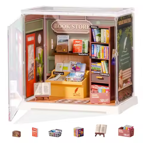 Rolife DIY Miniature House Kit Memory Book Store Super Creator Dollhouse 3D Puzzle Model Building Ki
