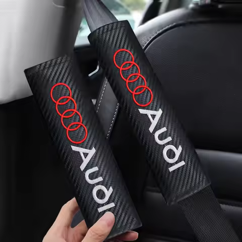 Carbon Fibre Car Seatbelt Shoulder Pad Seat Belt Pad Cover For Audi Q5 Q7 Q3 A3 A4 A6 A5 A1 A8 Q8 Q2