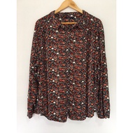 Kiki Tulip Pattern Size EUR52 Chest 56 Inches Length 28 Rayon Fabric Plus Women's Shirt Floral Vinta