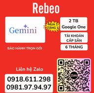 Gemini Pro 12 Tháng 6 Tháng 1 Tháng - Tài Khoản Cấp Sẵn - AI của Google Phần Mềm Công Việc - REBEO S