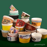 Wholesale Printable Kraft Paper Bowl Packaging Paper Bowl round Soup Bowl Soup Bucket Disposable Fast Food Lunch Box Tak