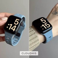 สายรัดซิลิโคนสำหรับ Apple Watch 11 สายรัดกีฬาแบบใหม่สำหรับผู้ชายและผู้หญิง S7 SE S8 S9 S8 สายรัด App