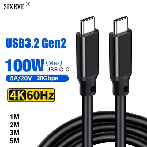 USB 3.2 Gen2 USB Type C Cable For Macbook iPad Laptop Samsung Xiaomi PD 100W 5A Data Charger Thunder