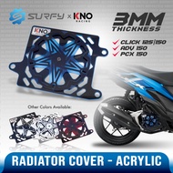 KNO Star Spinner Radiator Cover for Click 125i/150i ADV 150 PCX 150 3mm Acrylic 2Tone With Bolts