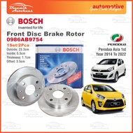 Perodua Axia Year Model 2014 To 2022 Car Front Disc Brake Rotor (2 Pcs) Bosch Disc Rotor 0986AB9754