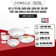 [MỞ BÁN] Bộ Chén Dĩa 4 Món CORELLE SET-4-OG-2 Olive Garden - Thuỷ Tinh Vitrelle- Nhập Khẩu Mỹ