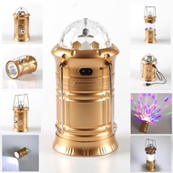 (READY STOCK) MAGIC COOL CAMPING LIGHTS SL-5801 - Disco Light Ball 1w+6 led+3 Color Led Solar Lantern