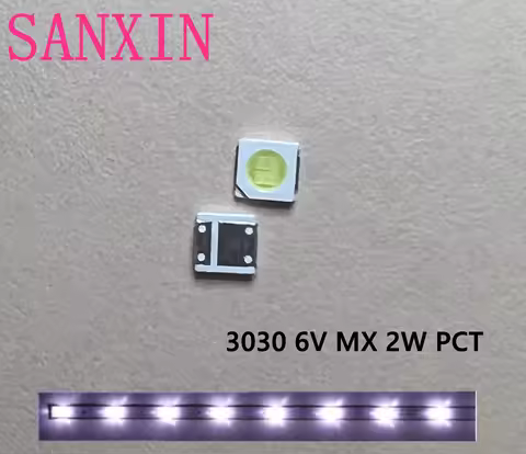 500PCS/LOT LED Backlight MUXIN 3030 2W 6V 2-Chip PCT LED FOR Cool Cold white LCD Backlight for TV TV