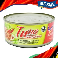 Tuna in Tin, Sardin Tuna Cap Bintang Tuna with Chili (Tuna with Rice Chili) 142g