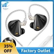Gaming Music Wired Headphones Decet In-Ear Monitors Headphones with Mic 5 Dynamic Driver IEM 4 Tunin