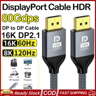 3M Displayport 2.1 16K DP Cable 8K240Hz 80Gbps HDR Video Audio Cable for Laptop Xbox Projector Gamin