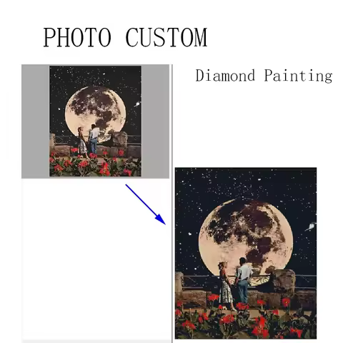 DIY Personalized Couple t Photo Custom Diamond Painting, Adult Beginner 5D Diamond Painting, DIY Ful