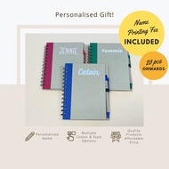 [SG Stock] Personalised Ring Bound Recycled Notebook with Pen | Name Printing | Personalised Gift | Children's Day