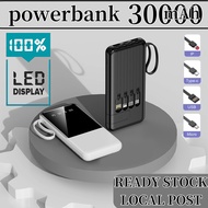 Power bank fast charging 30000mAh battery slim portable powerbank with cable for iphone xiaomi meizu