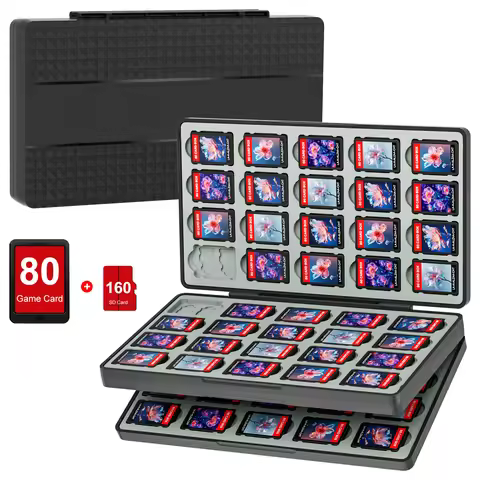 Game Card Case for Switch 2 & Switch OLED & Lite, Memory Storage Holder with 80 Game Card Slots and 
