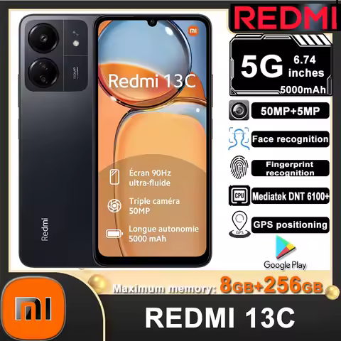 Original SmartPhone Redmi 13C 5G 8GB+256GB 5000mAh Dimensity 6100+ 6.74" ultra-large Display 50MP+5M