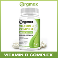 Orgmax Vitamin B Complex Capsules with Vitamin B1,B2,B6,B12 Supports Energy Levels, Immune & Nervous