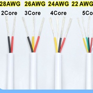 White 2464 Cable 28AWG 26AWG 24AWG 22AWG 2Core 3Core 4Core 5Core Copper Core Signal Line PVC Flexibl