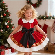 YT2 New Christmas Girls princess skirt flannelette bowknot Christmas dress YT2